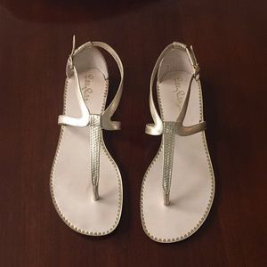 Lilly Pulitzer Heather Gold Sandals 7M
